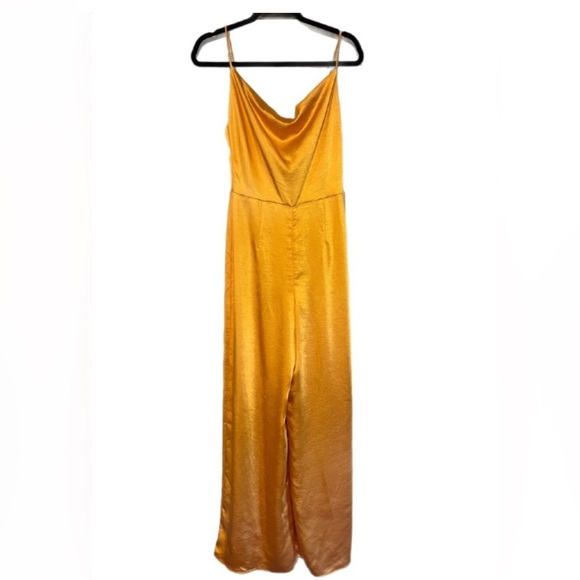 Anthropologie Elliatt Golden Yellow Satin Jumpsuit- Small - Picture 9 of 9